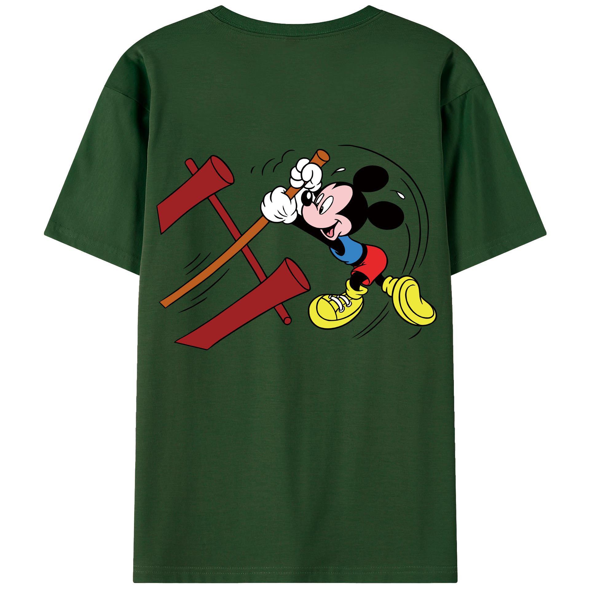 （画像用） ミッキーマウス Mickey Mouse 綿100％半袖Tシャツ（背面プリント）